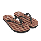 Whiskey and Livid Brown Plaid Flip Flops - Scottish Squares