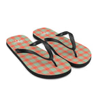 Spring Rain and Persimmon Plaid Flip Flops - Scottish Squares