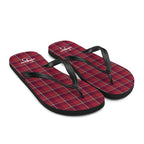 Old Brick and Cab Sav Plaid Flip Flops - Scottish Squares