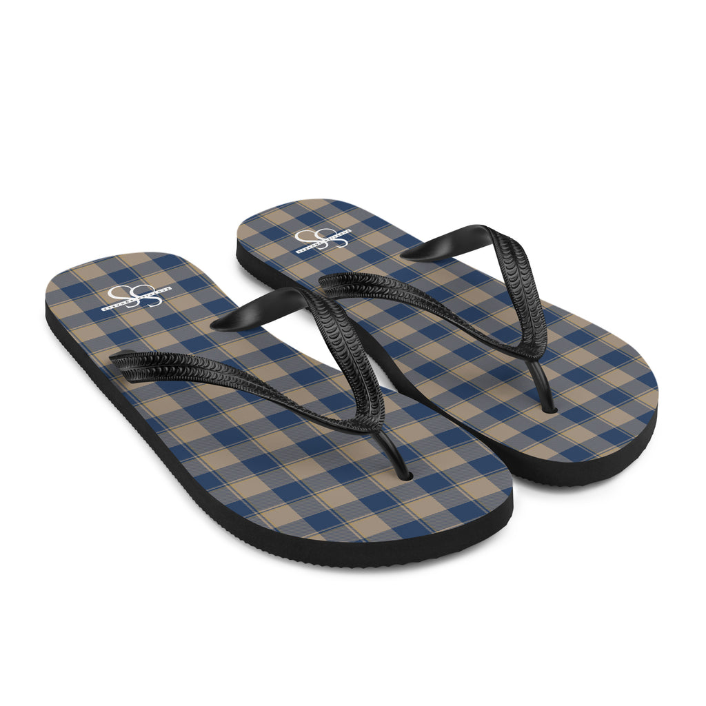 Cello and Donkey Brown Plaid Flip Flops - Scottish Squares