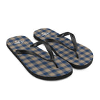 Cello and Donkey Brown Plaid Flip Flops - Scottish Squares