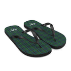 Flip Flops Green Blue Orange Plaid Tartan