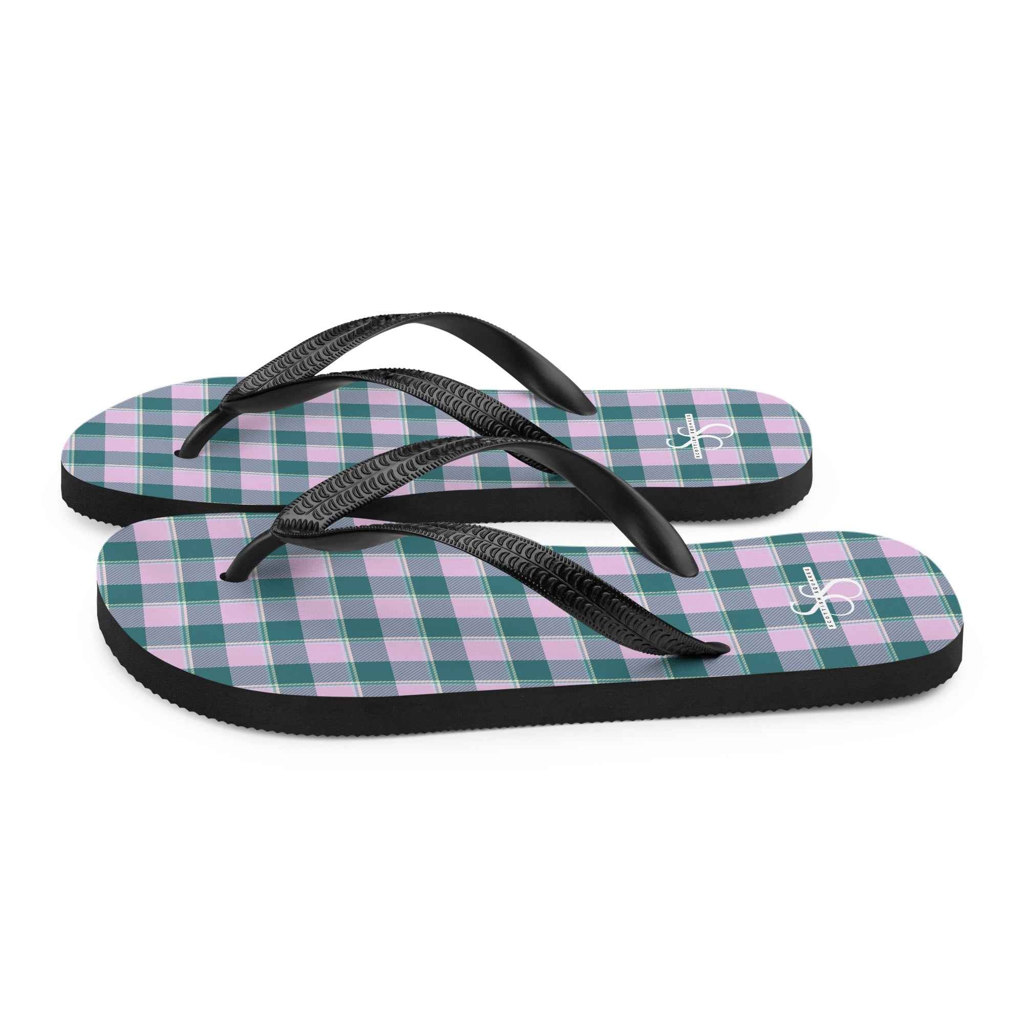 Ming and Melanie Plaid Flip Flops - Scottish Squares