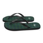 Flip Flops Green Blue Orange Plaid Tartan