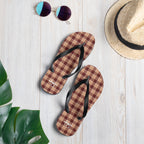 Whiskey and Livid Brown Plaid Flip Flops - Scottish Squares