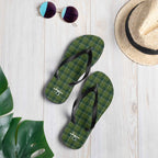 Woodland and Evergreen Plaid Flip Flops - Scottish Squares