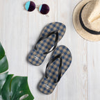 Cello and Donkey Brown Plaid Flip Flops - Scottish Squares