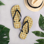 Zombie and Copper Plaid Flip Flops - Scottish Squares