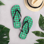 Spring Green and Finlandia Plaid Flip Flops - Scottish Squares
