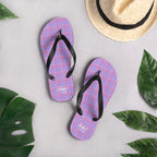 Viola and Dull Lavender Plaid Flip Flops - Scottish Squares