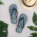 Hoki and Shuttle Gray Plaid Flip Flops - Scottish Squares