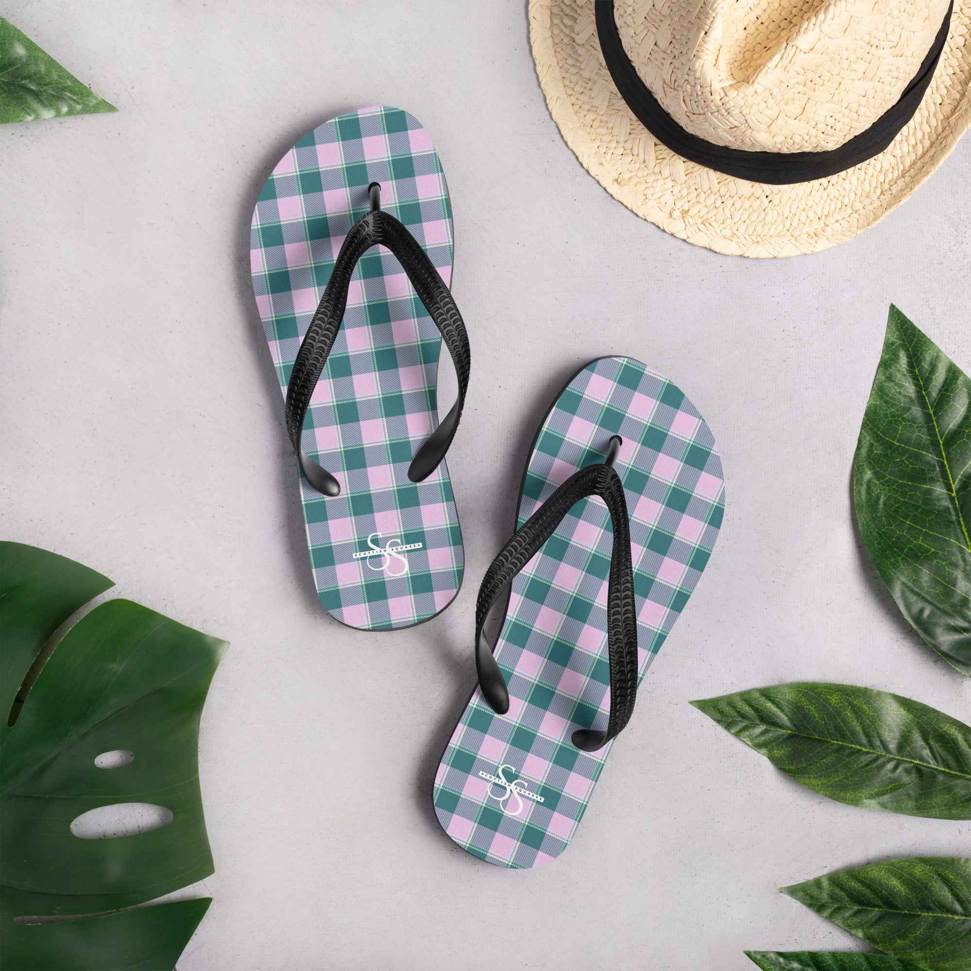 Ming and Melanie Plaid Flip Flops - Scottish Squares