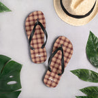 Whiskey and Livid Brown Plaid Flip Flops - Scottish Squares