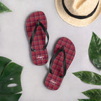 Old Brick and Cab Sav Plaid Flip Flops - Scottish Squares