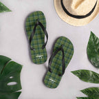 Woodland and Evergreen Plaid Flip Flops - Scottish Squares