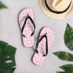 Flip Flops Breast Cancer Awareness Plaid - Scottish Squares