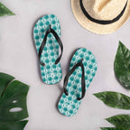 Flip Flops Cervical Cancer Awareness Plaid, Teal Ribbon, Supportive Gift - Scottish Squares