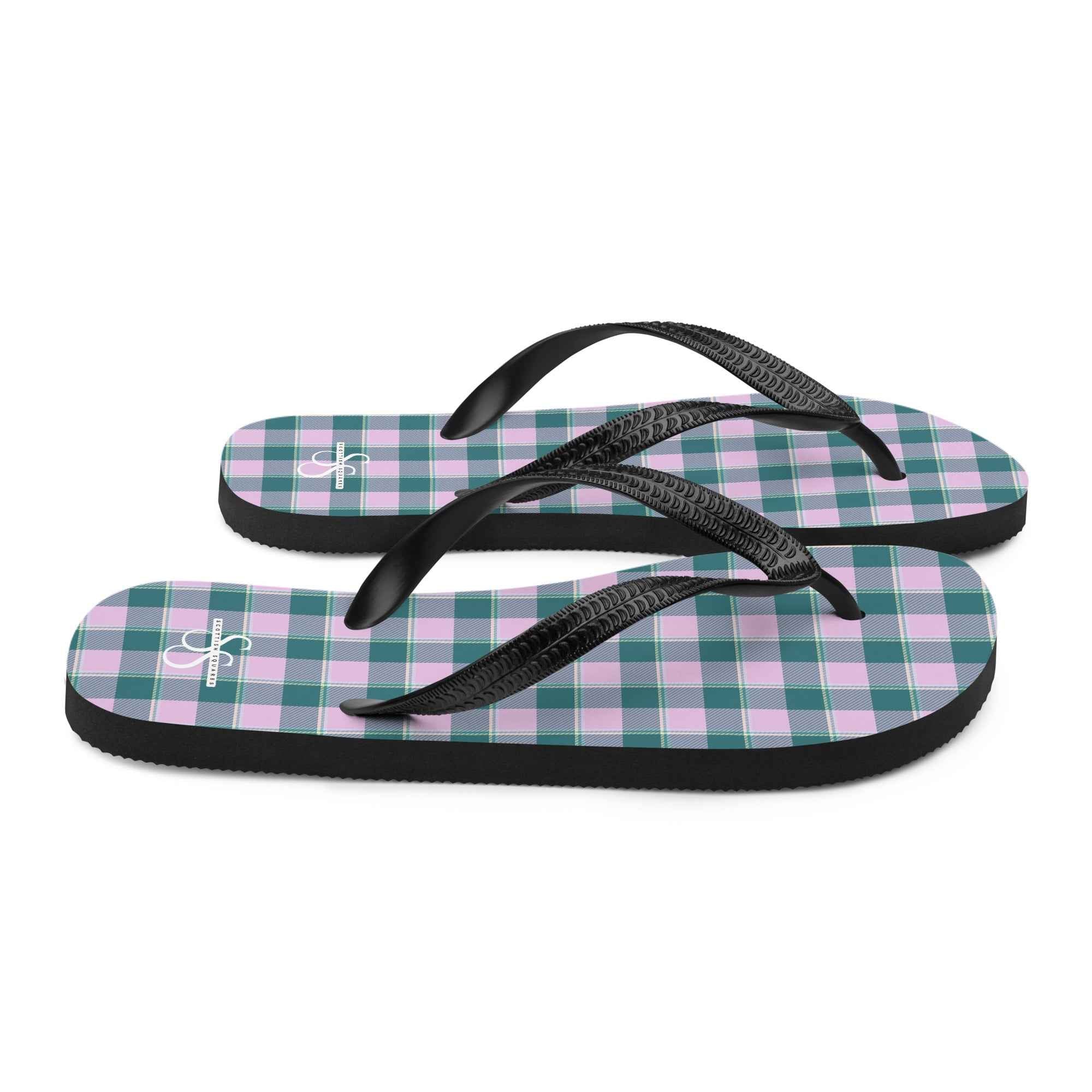 Ming and Melanie Plaid Flip Flops - Scottish Squares