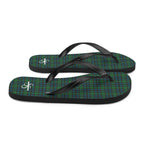Flip Flops Green Blue Orange Plaid Tartan