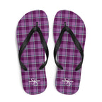 Purple and Trendy Pink Plaid Flip Flops - Scottish Squares