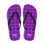 Electric Violet and Fuchsia Plaid Flip Flops - Scottish Squares