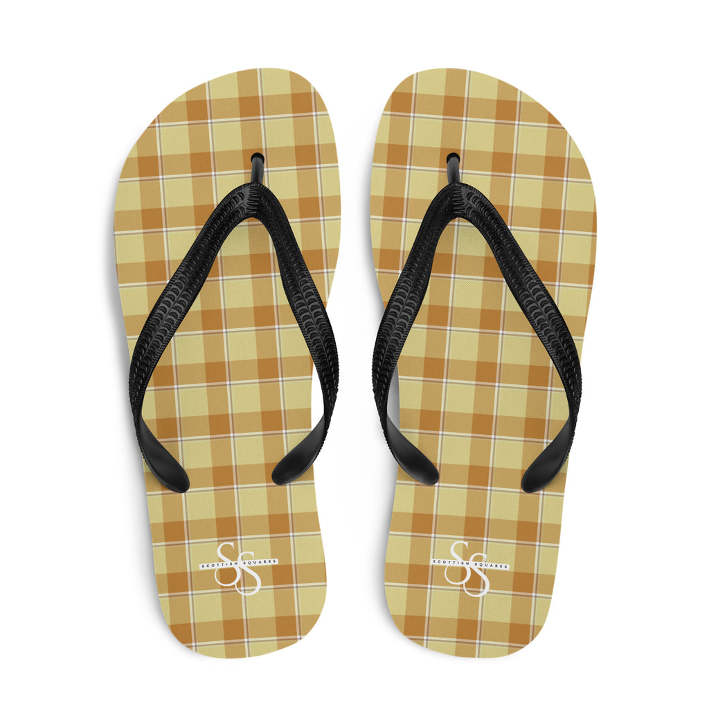 Zombie and Copper Plaid Flip Flops - Scottish Squares