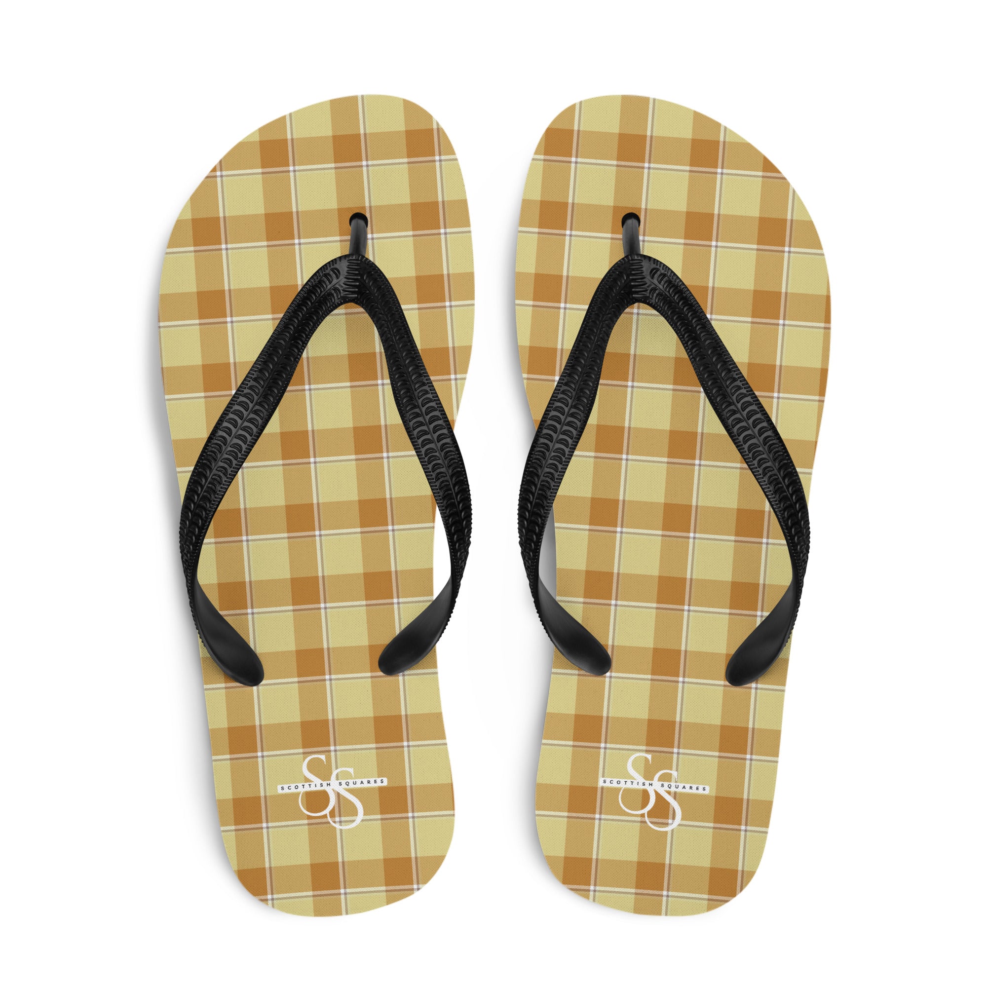 Zombie and Copper Plaid Flip Flops - Scottish Squares
