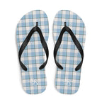 Pink Cloud and Blue Lagoon Plaid Flip Flops - Scottish Squares