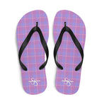 Viola and Dull Lavender Plaid Flip Flops - Scottish Squares