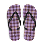 Light Wisteria and Livid Brown Plaid Flip Flops - Scottish Squares