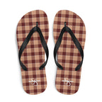 Whiskey and Livid Brown Plaid Flip Flops - Scottish Squares