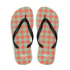 Spring Rain and Persimmon Plaid Flip Flops - Scottish Squares