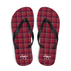 Old Brick and Cab Sav Plaid Flip Flops - Scottish Squares