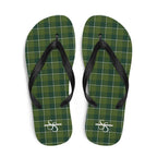 Woodland and Evergreen Plaid Flip Flops - Scottish Squares