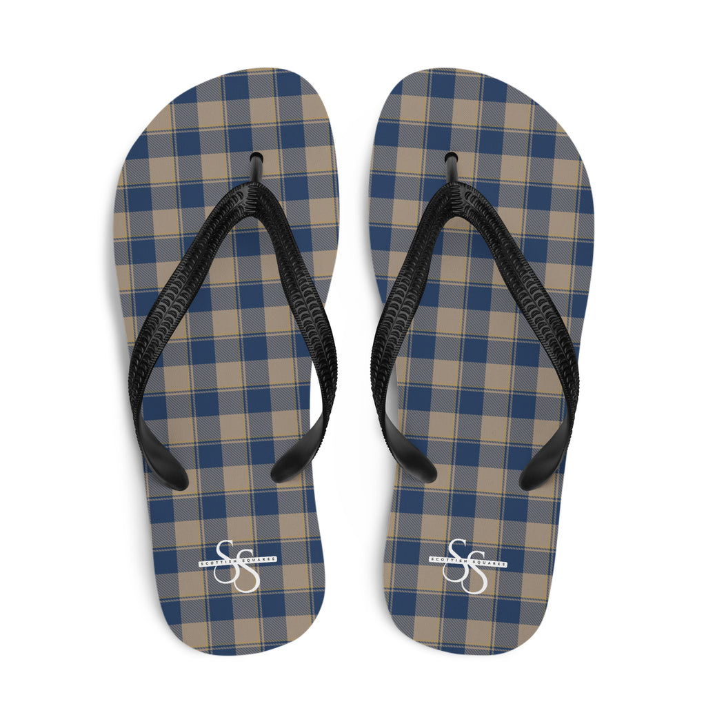 Cello and Donkey Brown Plaid Flip Flops - Scottish Squares