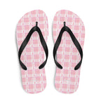 Flip Flops Breast Cancer Awareness Plaid L - Scottish Squares