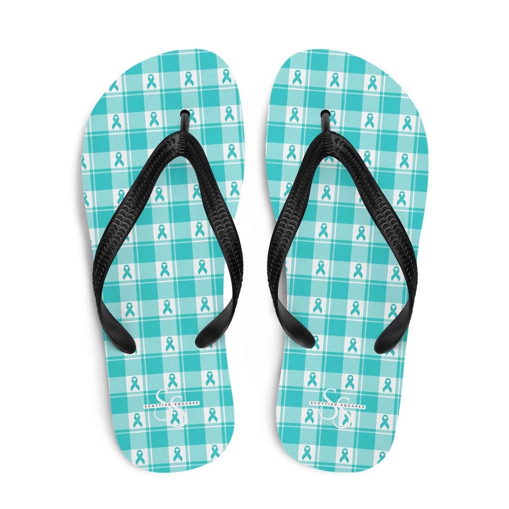 Flip Flops Ovarian Cancer Awareness Plaid Default Title - Scottish Squares