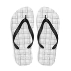 Flip Flops Lung Cancer Awareness Plaid, White Ribbon, Supportive Gift L - Scottish Squares