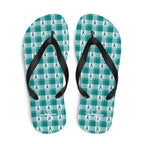 Flip Flops Cervical Cancer Awareness Plaid, Teal Ribbon, Supportive Gift L - Scottish Squares