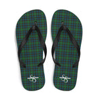 Flip Flops Green Blue Orange Plaid Tartan