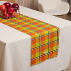 Table Runner Blaze Orange and Bird Flower Plaid Default Title - Scottish Squares