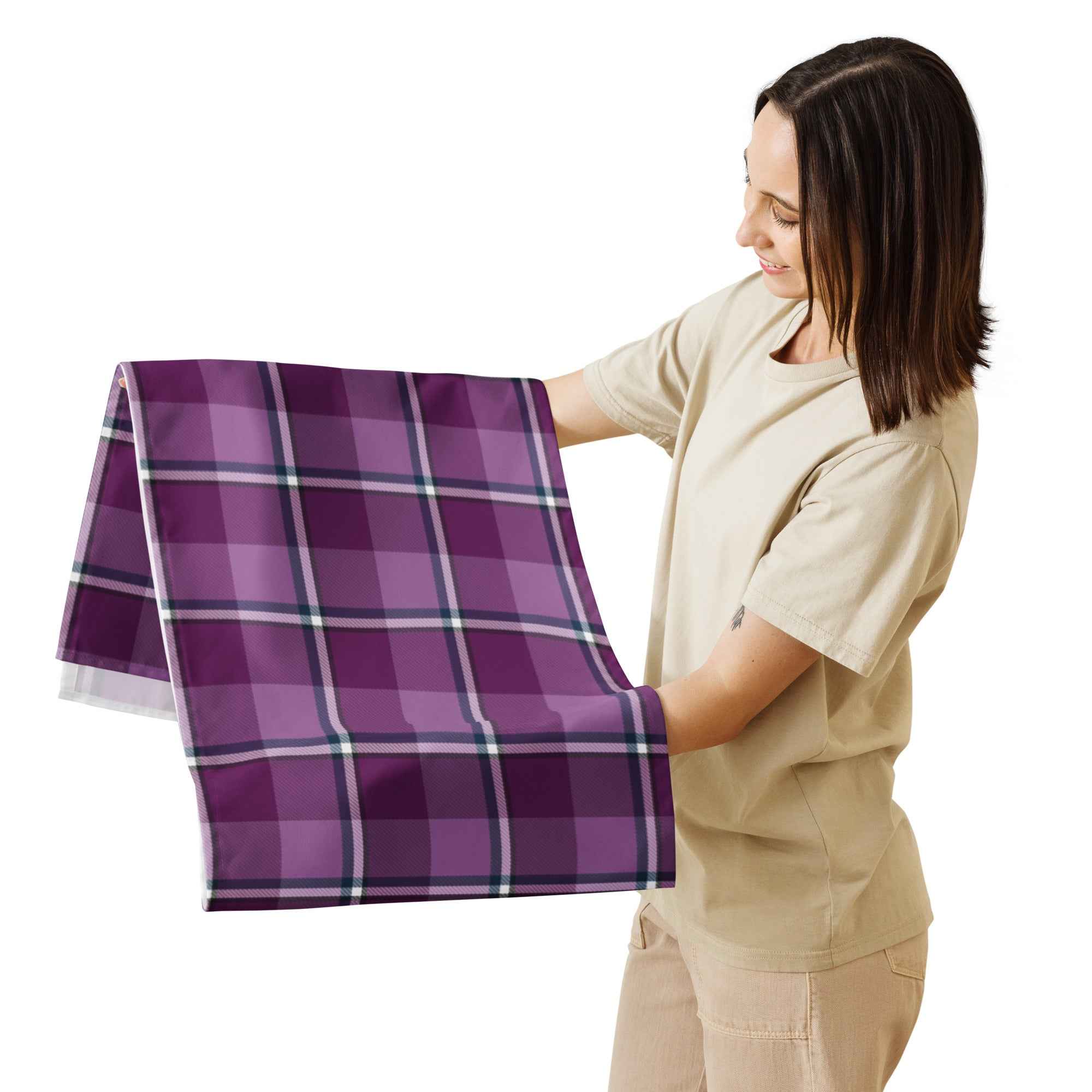 Table Runner Purple and Trendy Pink Plaid - Scottish Squares
