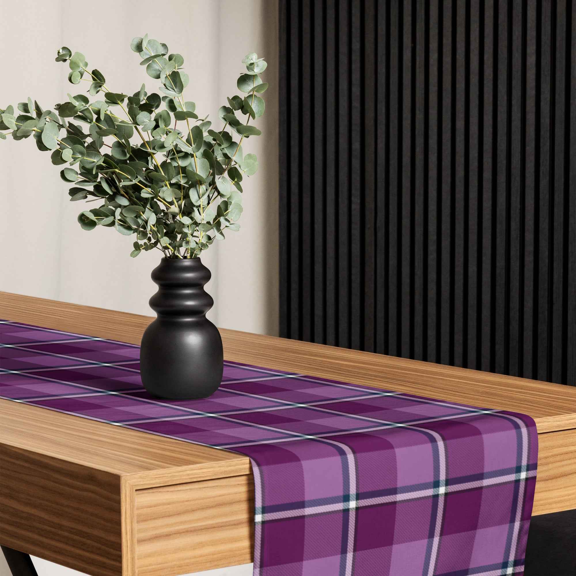 Table Runner Purple and Trendy Pink Plaid - Scottish Squares