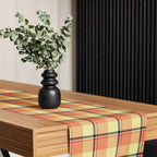 Table Runner Claystone and Morning Mist Plaid - Scottish Squares