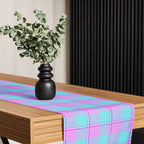Table Runner Mauve and Coastal Mist Plaid - Scottish Squares