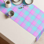 Table Runner Mauve and Coastal Mist Plaid - Scottish Squares