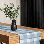 Table Runner Pink Cloud and Blue Lagoon Plaid - Scottish Squares