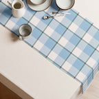 Table Runner Pink Cloud and Blue Lagoon Plaid - Scottish Squares