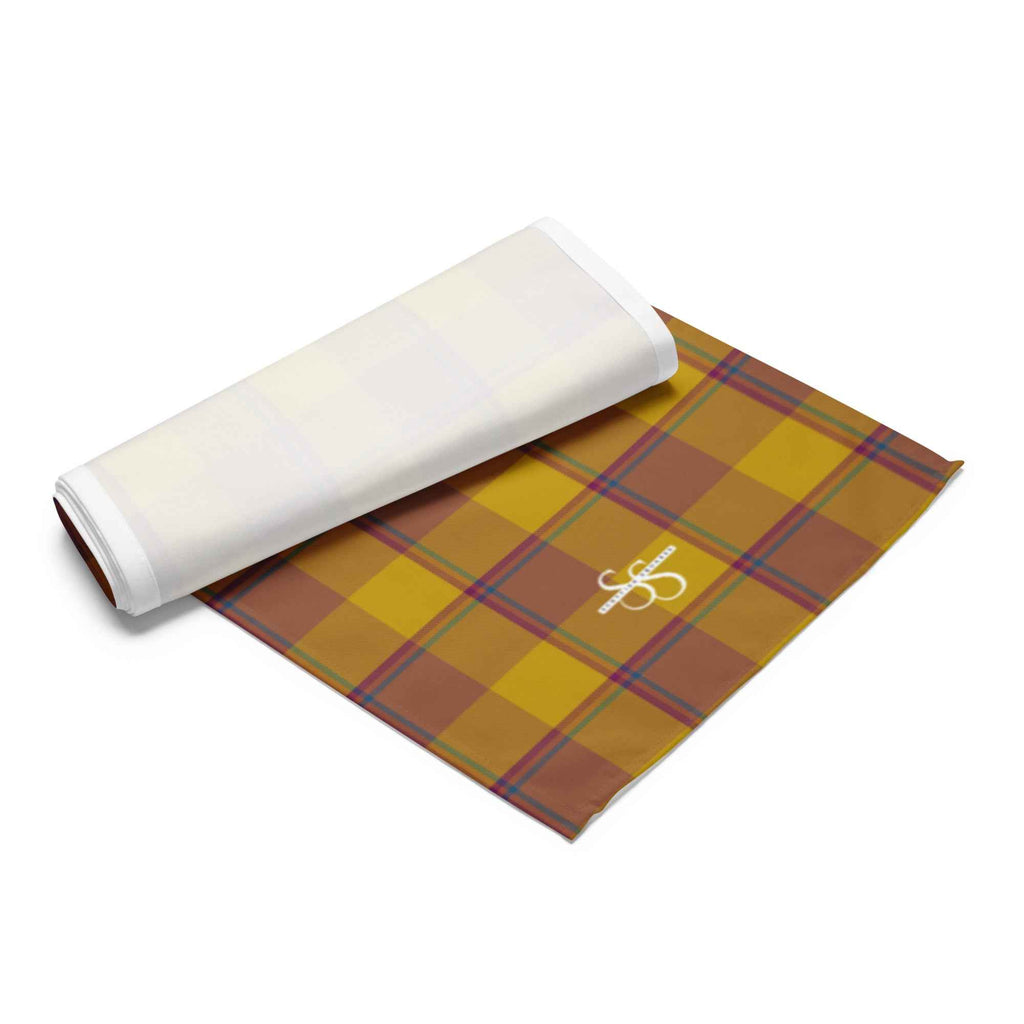 Table Runner Potters Clay and Pizza Plaid - Scottish Squares