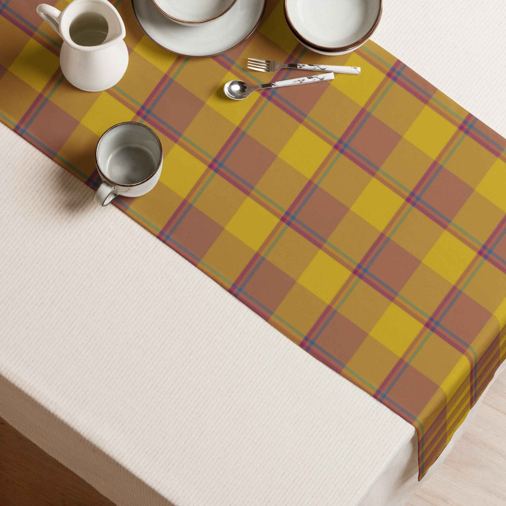 Table Runner Potters Clay and Pizza Plaid - Scottish Squares